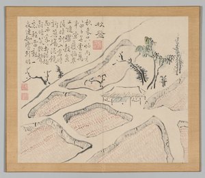 Dvojalbum krajinářských studií podle Ikeno Taiga, svazek 2 list 35, 18. století. od Aoki Shukuya