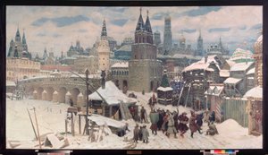 Moskva v 17. století, Most Všech svatých - obraz Appolinari Michajlovič Vasněcov (1856-1933), olej na plátně od Apollinari Mikhailovich Vasnetsov