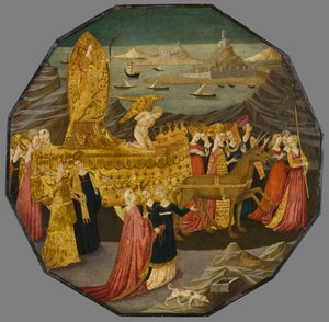 Triumph of Chastity, cca 1450-1460 (tempera a plátkové zlato na panelu)