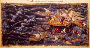 Vergiliánský rukopis s pasáží z Aeneid, od Apollonia di Giovanni (1415 nebo 1417-1465)