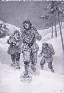 Přes bezkolejné pustiny k Labradoru (Donald Smith), ilustrace z Cassells Romance of Famous Lives, kolem roku 1940
