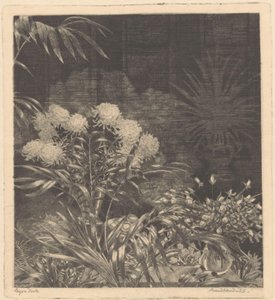 Interiér s květinami ve vázách a rostlinami v květináčích od Arend Hendriks (signed by artist)