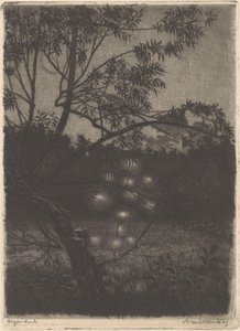 Zahrada se svítícím stromem od Arend Hendriks (signed by artist)