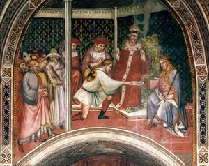 Historie papeže Alexandra III., freska Spinella Aretina