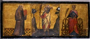 Sv. Benedikt, sv. Kryštof a sv. Kateřina, kolem 1400 (tempera na topolovém dřevě) od Aretino Luca Spinello or Spinelli