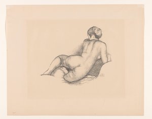 Ženský akt, při pohledu zezadu Dina, sur son coude droit (původní název) od Aristide Maillol