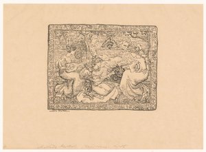 Gobelín se čtyřmi muzicírujícími ženami v krajině Concert champêtre (původní název) od Aristide Maillol