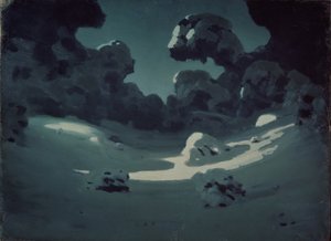 Měsíční skvrny v lese. Zima, 1898-1908 od Arkhip Ivanovich Kuindzhi