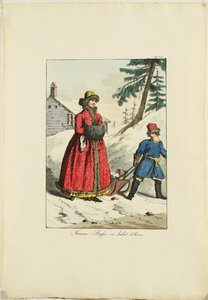 Ruské zimní oblečení od Moeurs et Costumes des Russes, 1817 od Armand Gustave Haubigant