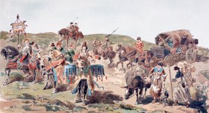 Vůz cestující s doprovodem v 15. století, 1886 od Armand Jean Heins