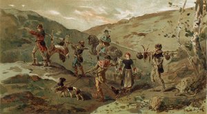 Lovecká skupina a nositelé, 13. století od Armand Jean Heins