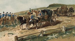 Postilions, kočár a poštovní kočár, Nizozemsko, 19. století