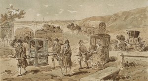 Sedačková židle, těžký vůz, vinaigrette a kupé, Rakouské Nizozemsko, 18. století