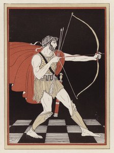 Odysseus tasí luk (barva litho)
