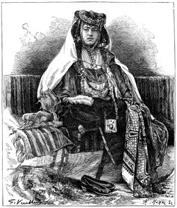 Tanečnice Ouled Nail, Alžírsko, c1890