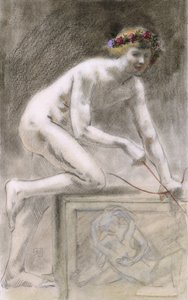 Eros (uhlí na papíře) od Armand Rassenfosse