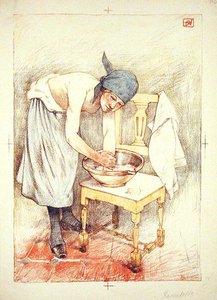 Girl Washing, z 