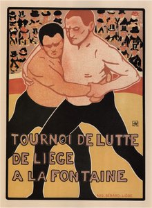 Turnaj v zápase, Lutych, 1899 od Armand Rassenfosse