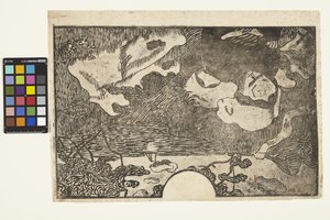 Dekorace Bretaň - letní den (Bretonský dekorace - letní den) c.1894 (cukr -lift aquatint) od Armand Séguin