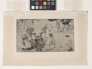 La Ronde De Pont-Aven (Tanec v Pont-Aven) (lept, akvatinta a suchá jehla) od Armand Séguin