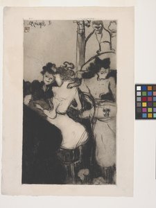 Le Bar (The Bar) (lept, lept na měkkém podkladu, akvatinta a ruleta) od Armand Séguin