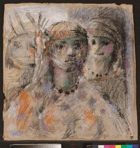 Las indias, asi 1947 (uhel a pastel na kartonu) od Armando Reverón