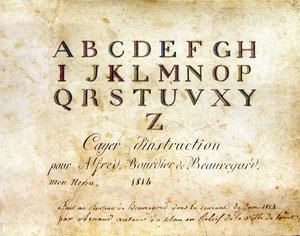 Titulní strana, "Francouzská abeceda z roku 1814", vydavatel Charles Plante Fine Arts