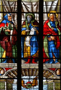 Jacob, Jonas and Saint Mark - Vitráže v kapli svaté Anny, Arnaud de Moles (1470-1520) dokončena v roce 1513 - Cathedrale Sainte Marie d