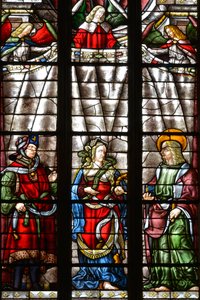 Prorok Daniel, Sibylle Cimmerienne a svatý Matouš Evangelista - Vitráže kaple Saint Louis, Arnaud de Moles (1470-1520) dokončena v roce 1513 - Cathedrale Sainte Marie d