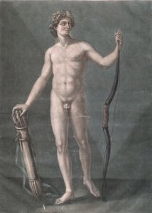 Apollo, ideální anatomie (mezzotinta)