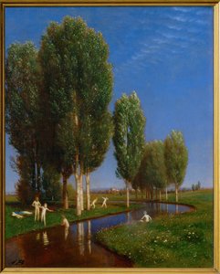Ein Sommertag - Letní den... (malba na dřevě) od Arnold Böcklin