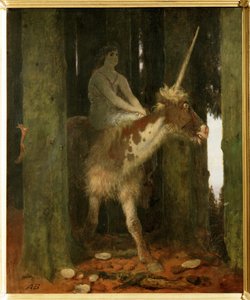 Waldesstille - Lesní ticho. ... (malba na dřevě) od Arnold Böcklin