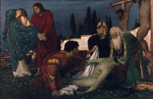 Oplakávání pod křížem od Arnold Böcklin