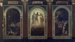 Fertur lux in tenebras (Návrh pro Slezské muzeum výtvarných umění ve Vratislavi) od Arnold Böcklin