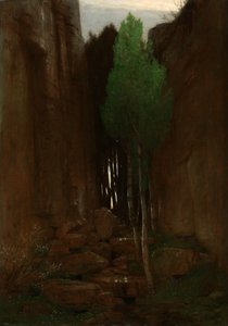 Pramen v úzké soutěsce od Arnold Böcklin