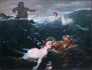 Hra ve vlnách od Arnold Böcklin