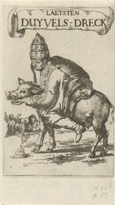 Pauza na prase Titulní list pro: J. Lydius, Laetsten duyvels-dreck, 1687 od Arnold Houbraken