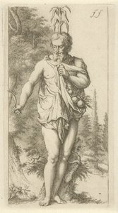 Priapus Scéna se sochami hříchu otevřena ve službách malířů, držitelů soch atd. (název série) od Arnold Houbraken
