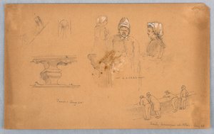 Architektonické a figurální skici od Arnold William Brunner
