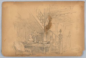 Schodiště – Mossley Hall od Arnold William Brunner