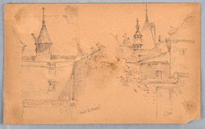 Dvě scény na Mont St. Michel a Vitré od Arnold William Brunner