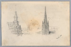 Dvě skici věží od Arnold William Brunner
