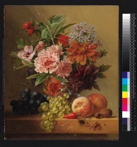 Hrnec květin a ovoce, před rokem 1844
