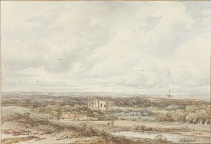 Pohled z dun na ruiny Brederode od Arnoldus Johannes Eymer