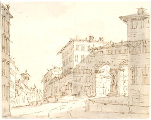 Italská pouliční párty s kostelní t.v. a portál t.h. od Aron Wallick