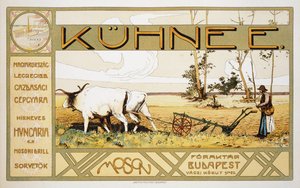 Reprodukce reklamního plakátu Kuhnee Agricultural Manufacturers, 1899