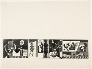 Bez názvu, cca 1931/32 (pero a inkoust přes grafitovou tužku) od Arshile Gorky