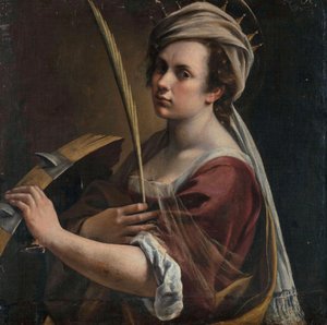 Autoportrét jako svatá Kateřina Alexandrijská od Artemisia Gentileschi