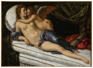 Venuše a Amor od Artemisia Gentileschi