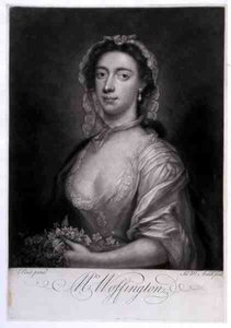 Paní Woffingtonová, vyryl James McArdell (asi 1729-65) (rytina) od Arthur (after) Pond